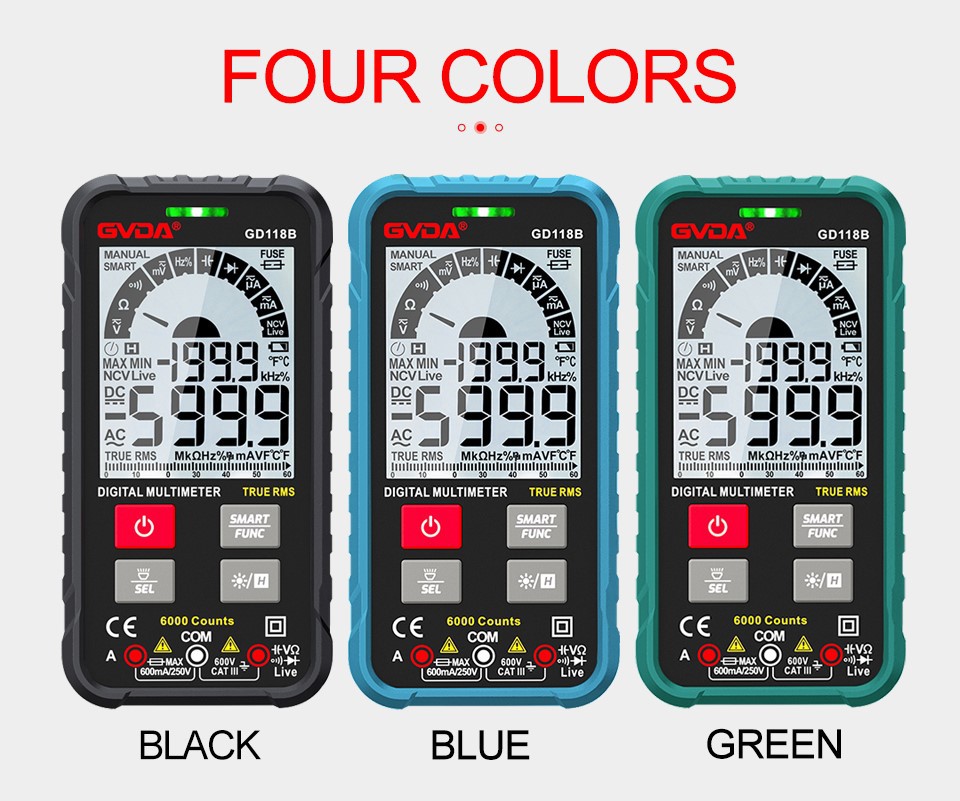 2 Multimter Black green blue color