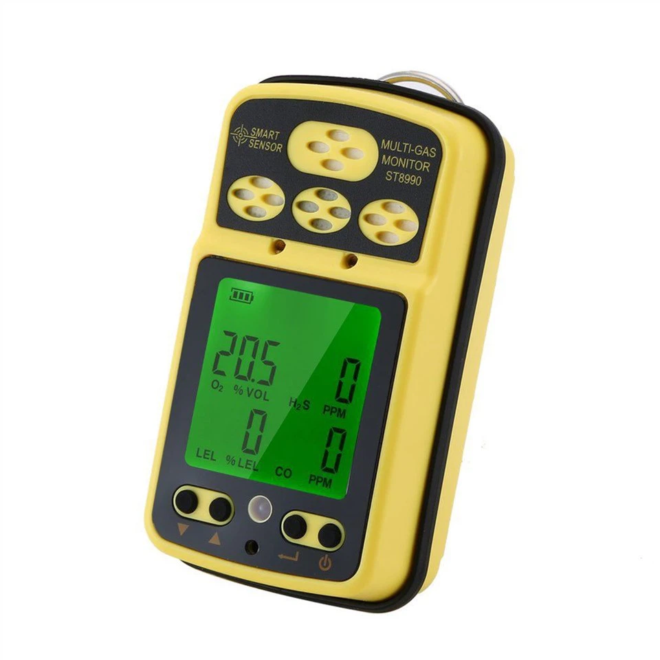 Carbon Monoxide Co Oxygen O2 Methane CH4 Hydrogen Sulfide H2s 4 in 1 Multi Gas Leakage Measurement Analyzer
