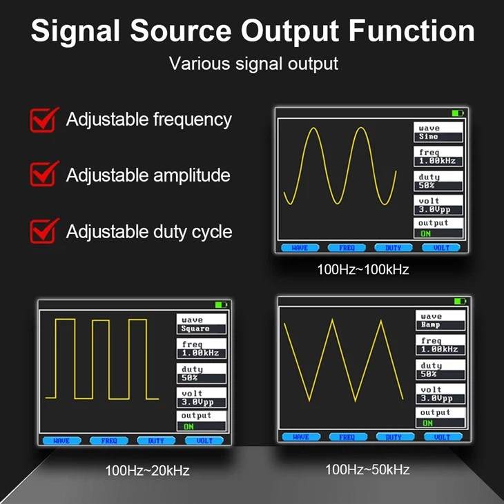 3 in 1 Digital Oscilloscope Multimeter Signal Gernator