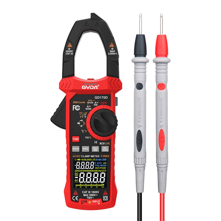Digital 9999 Counts True RMS AC DC Clamp Meter