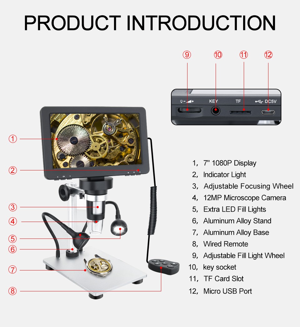 4 Larger LCD digital microscope